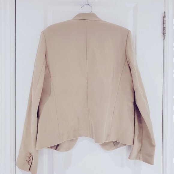 NWT TALBOTS Camel Curved Stand Collar Blazer - Picture 2 of 10